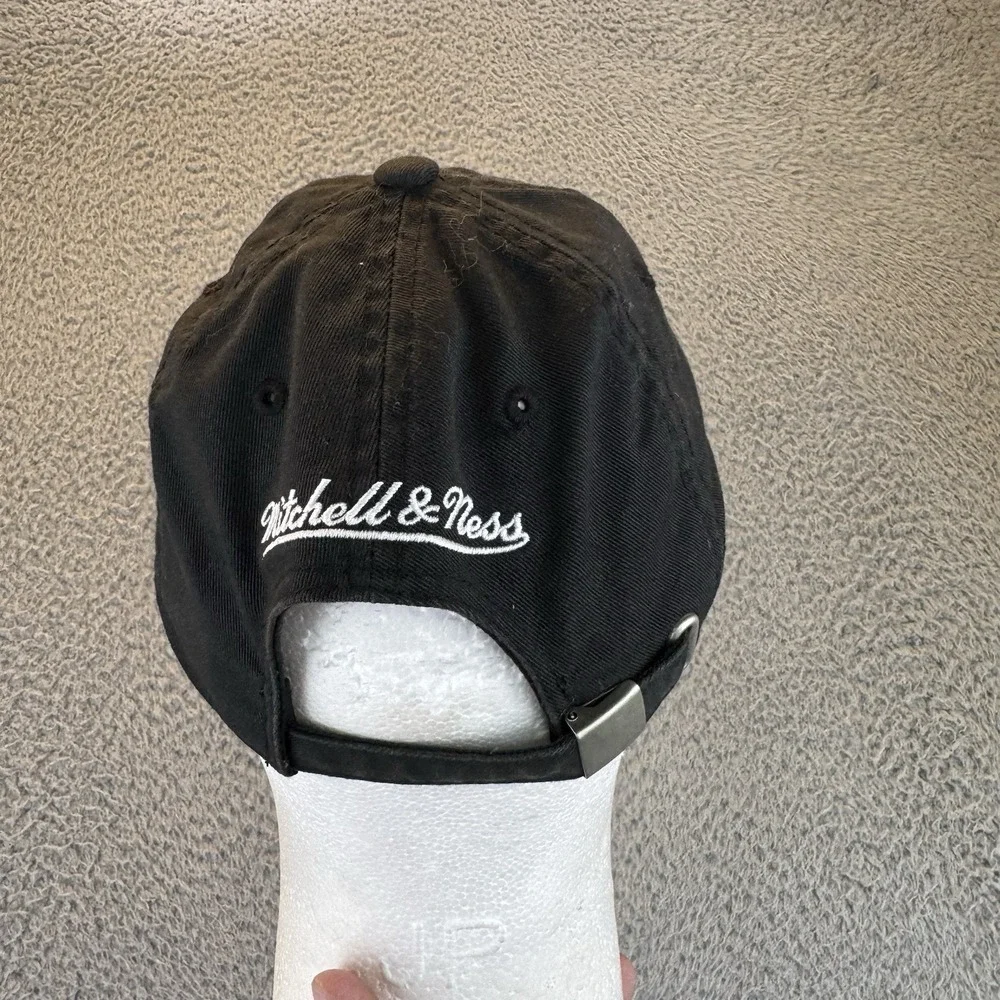 Portland Trail Blazers Strap Back Dad Hat Adjustable Cap Mitchell And Ness Black